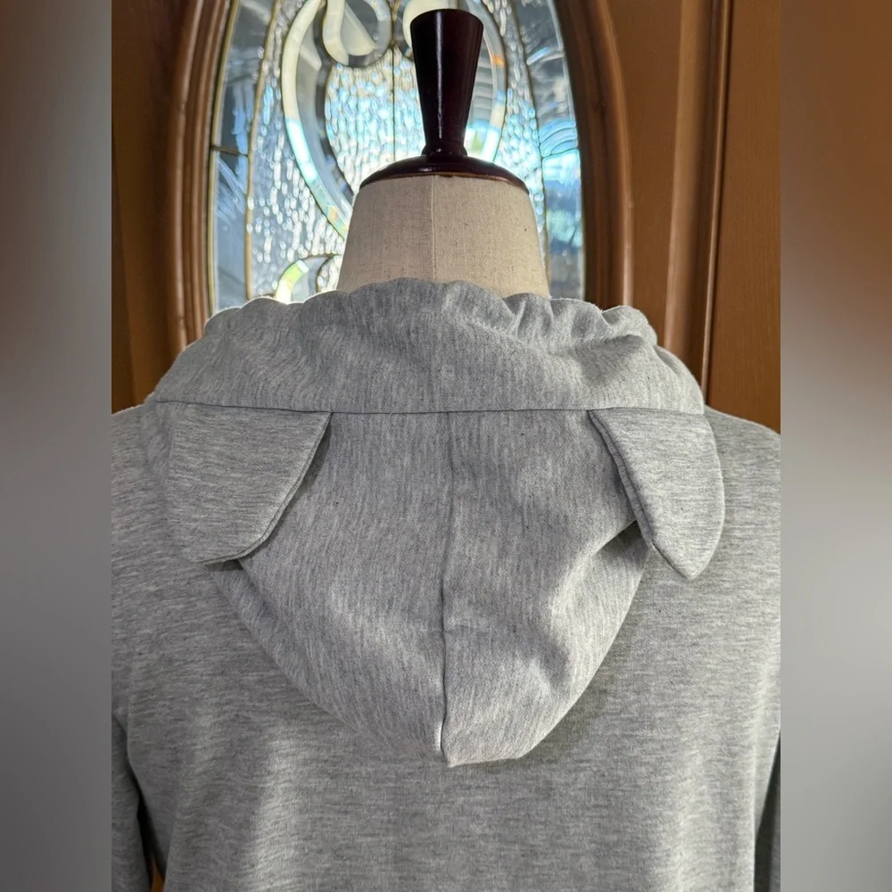 Gray Cat Hoodie for Pet Lovers